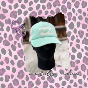 Billabong Trucker Hat Light Blue & White – Wave Graphic Snapback EUC